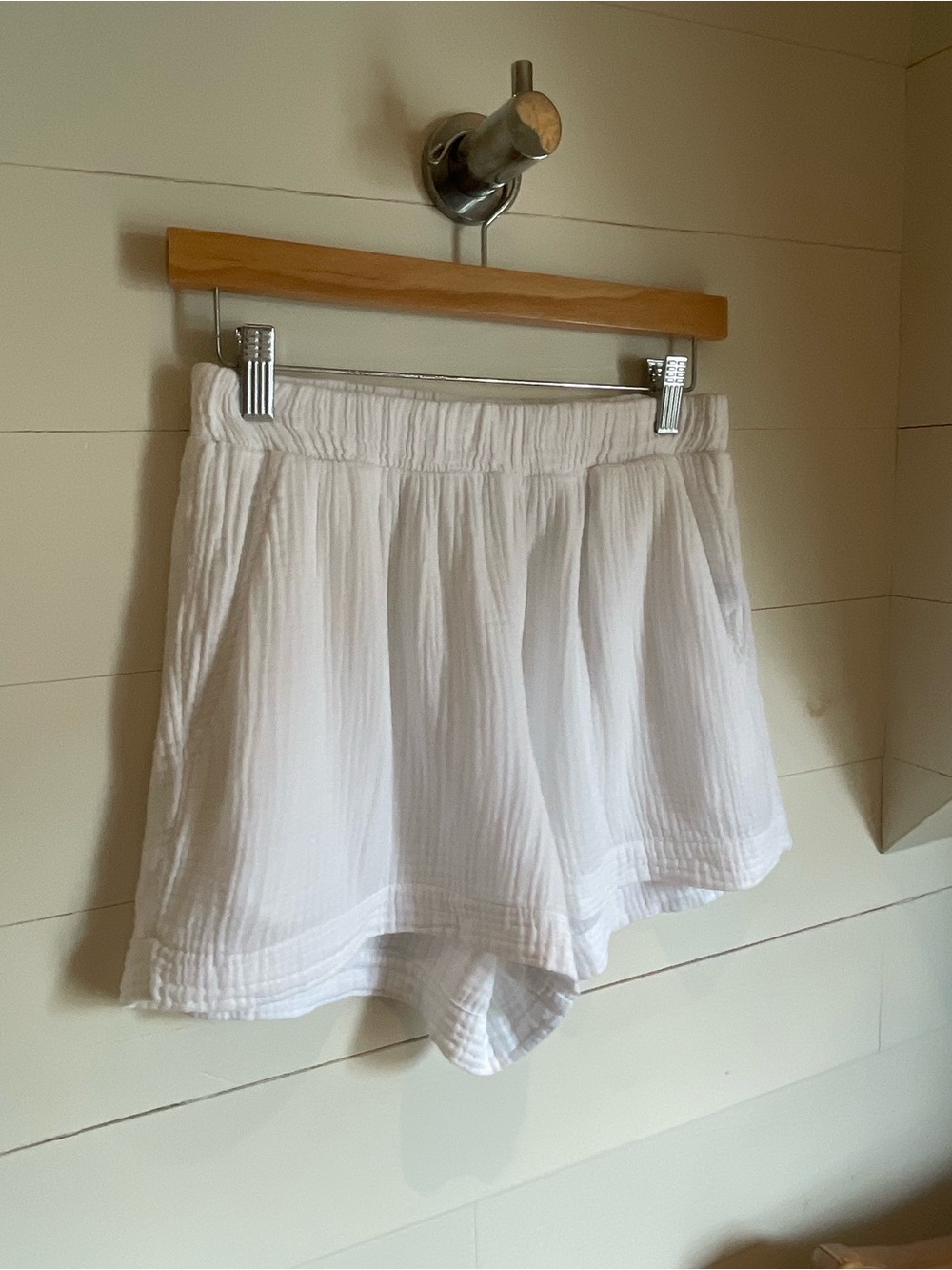 Maven West White Lightweight Gauze Athletic Shorts
